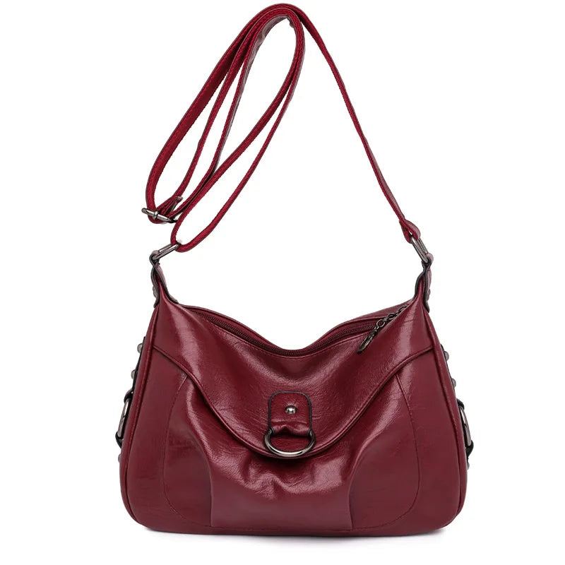 Sac À Bandoulière Vintage Pour Femmes Sacoche En Cuir Sac À Main Dames - Marron