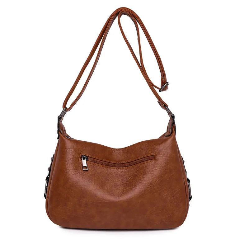 Sac À Bandoulière Vintage Pour Femmes Sacoche En Cuir Sac À Main Dames - Marron