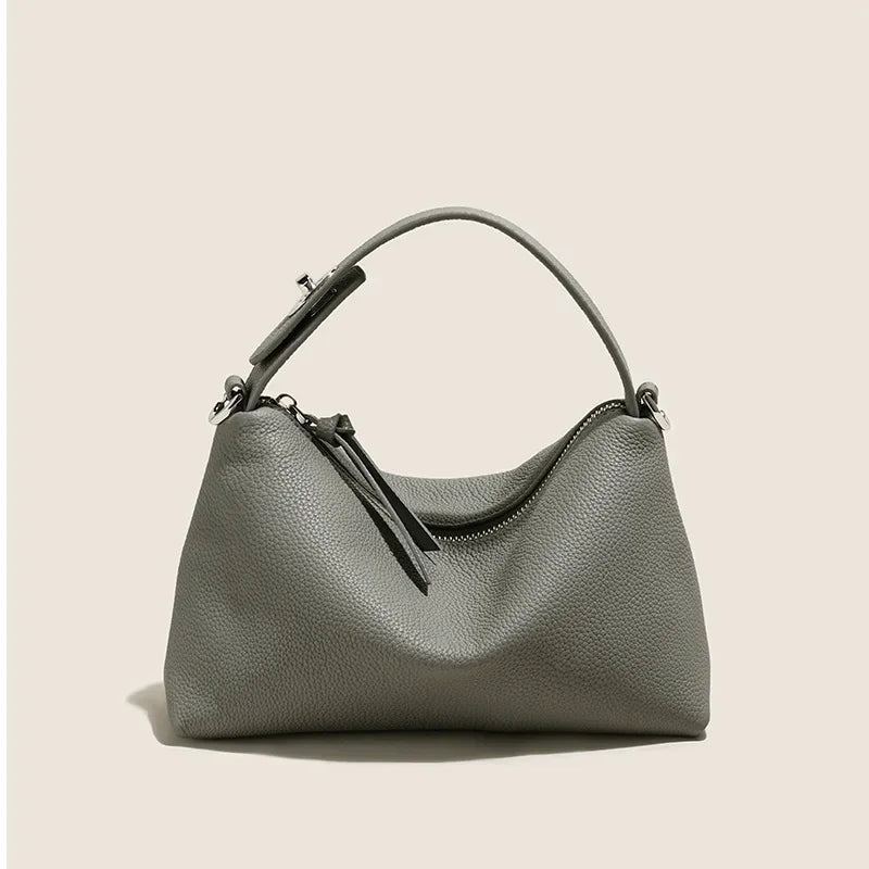 Sac Fourre-tout En Cuir Pur Et Doux Sac À Bandoulière De Luxe Pour Femme - Gris