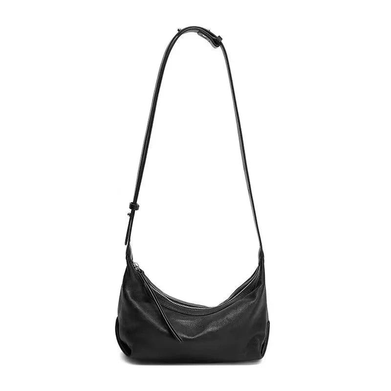 Sac Hobo Chic Argent Noir En Cuir Pour Femmes Sac À Main De Luxe Dames Sac À Bandoulière - Noir