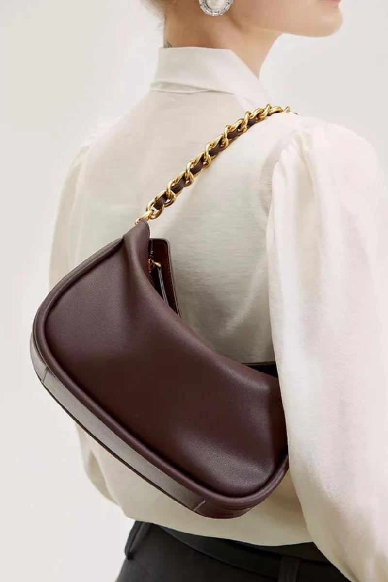 Sac À Main Simple Et Unique En Cuir Véritable Pour Femmes Fourre-tout À Bandoulière