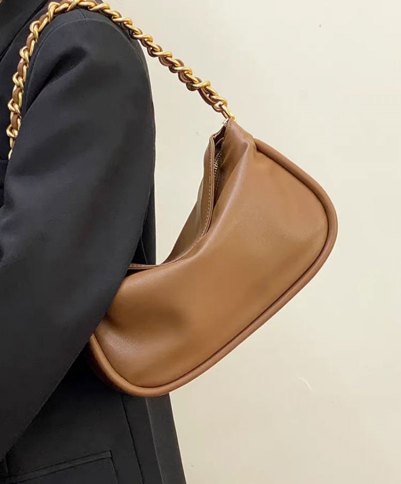 Sac À Main Simple Et Unique En Cuir Véritable Pour Femmes Fourre-tout À Bandoulière - Noir