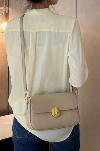 Sac À Rabat En Cuir Pour Femmes Sac À Bandoulière Simple Et Solide Avec Sangle En Chaîne Sac À De Styliste