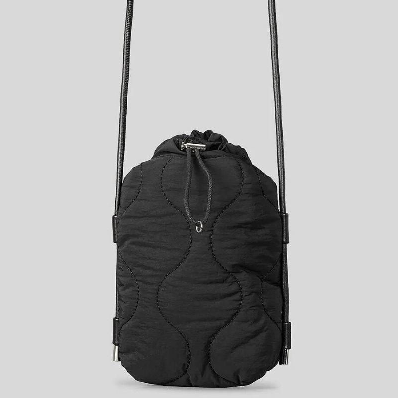 Sacs À Bandoulière Rembourrés Matelassés Pour Femmes Sac À De Styliste En Duvet De Coton Sac Messager Décontracté En Nylon Petit - Noir