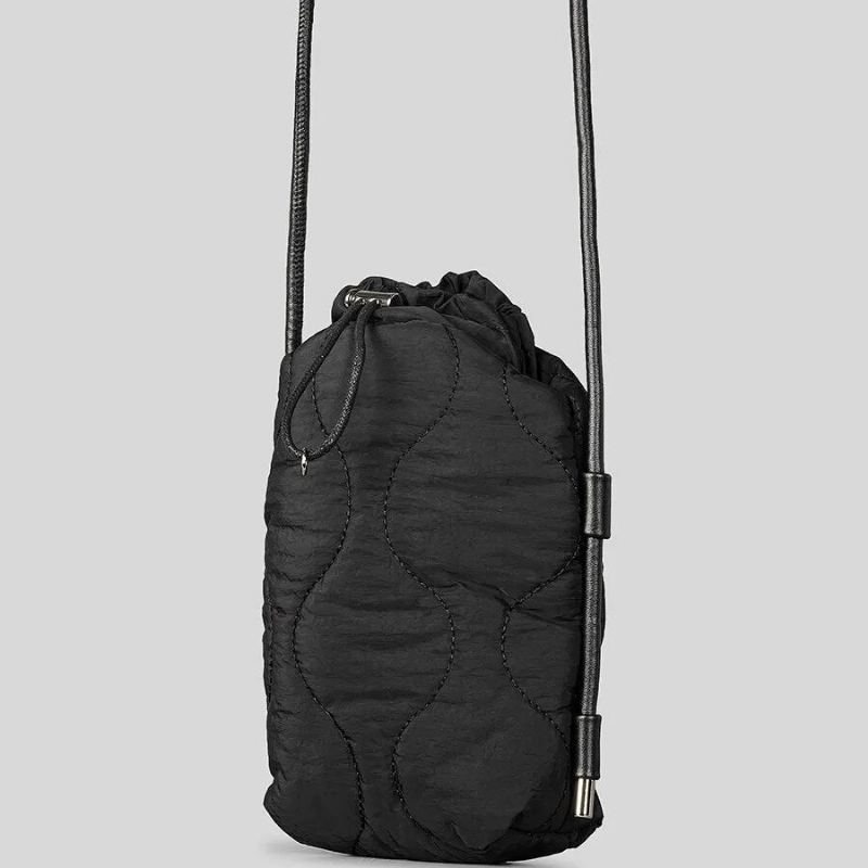 Sacs À Bandoulière Rembourrés Matelassés Pour Femmes Sac À De Styliste En Duvet De Coton Sac Messager Décontracté En Nylon Petit - Noir