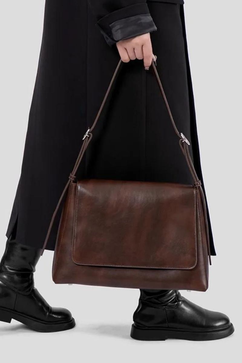 Simple Rétro En Cuir Véritable Femmes Sac À Main En Dame Épaule Bandoulière