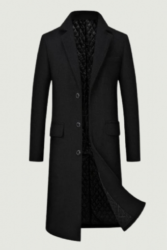 Automne Hiver Hommes Vestes En Laine Boutique Haut De Gamme Mélange De Pardessus Trench X-long Manteau Épais Sur Le Genou Coat