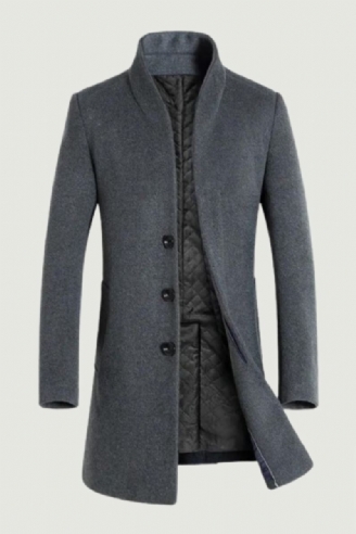 Automne Hiver Marque Hommes Mélanges De Laine Manteaux Pardessus De Luxe Affaires Décontracté Manteau De