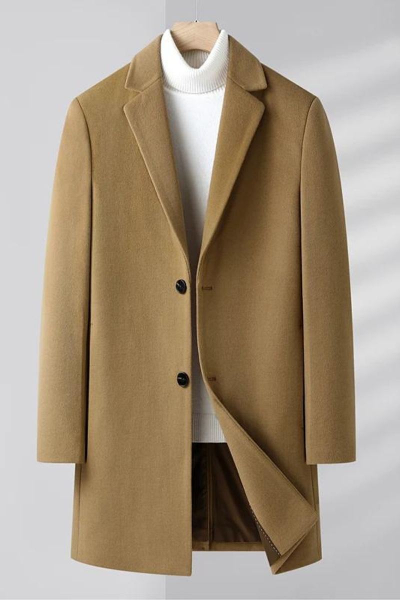 Beau Manteau En Laine Tendance Hommes Automne Et Hiver Cachemire Épaissi Chaud Épais