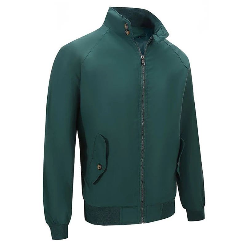 Blouson Bombardier Léger Pour Hommes Coupe-vent D'extérieur Décontracté Manteaux Classiques À Col Montant Vêtements Printemps-automne - Kaki