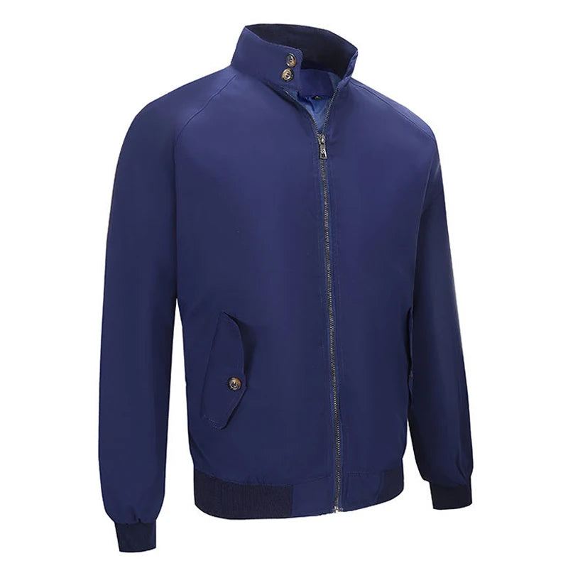 Blouson Bombardier Léger Pour Hommes Coupe-vent D'extérieur Décontracté Manteaux Classiques À Col Montant Vêtements Printemps-automne - Kaki