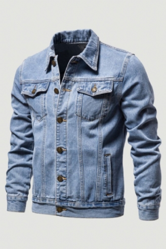 Demin Veste Mince Hommes Streetwear Manteaux Col Mandarin Hauts Mâle Jean Maigre Vêtements D'extérieur Grande Taille S-5xl