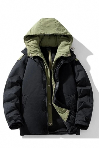 Doudoune Imperméable Hommes Hiver Manteaux Mâle À Capuche Vers Le Bas Manteau Camping Vestes Noir