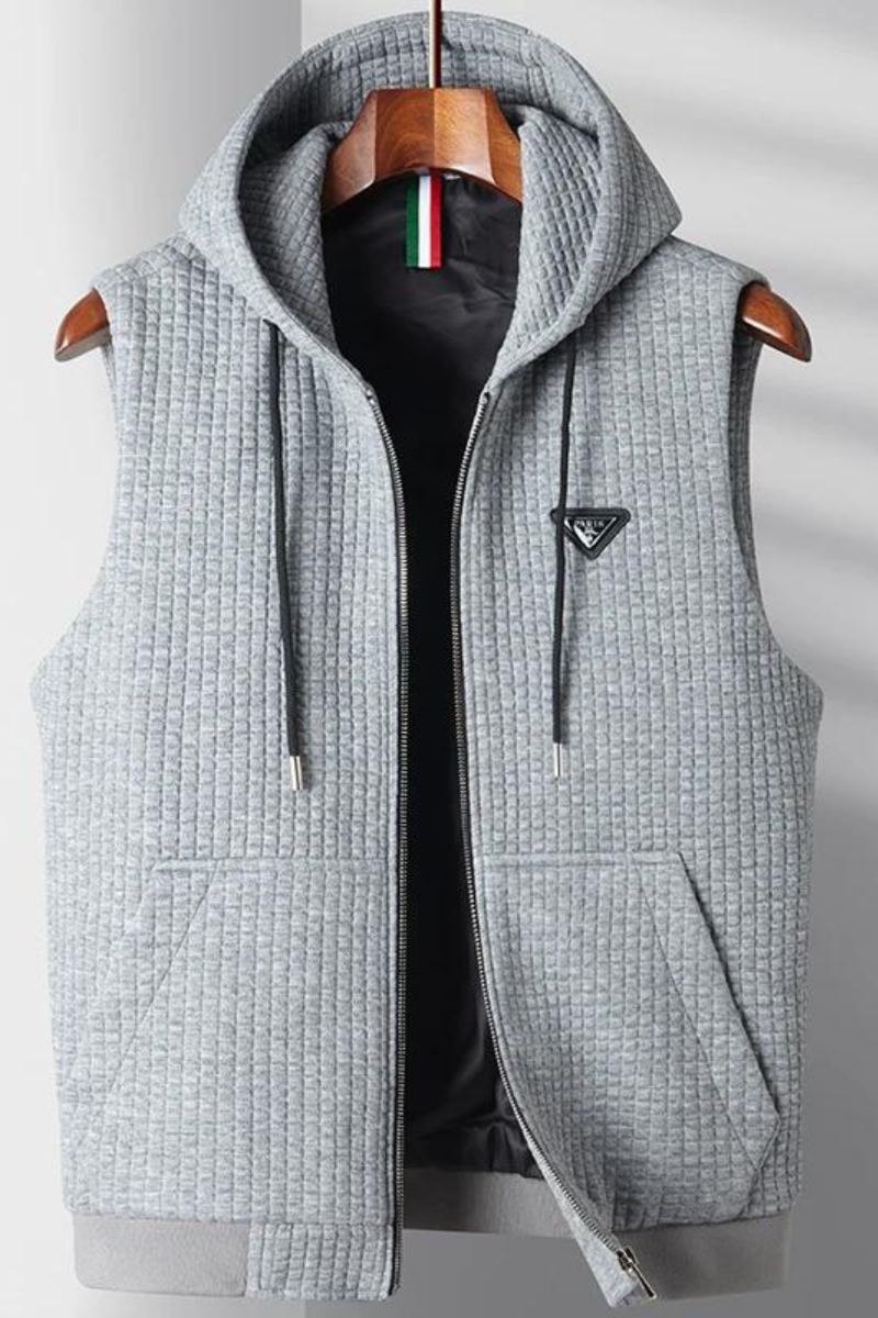 Gilet À Capuche Tendance Pour Hommes Version De La Sans Manches À Décontracté