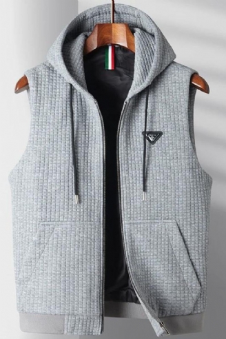 Gilet À Capuche Tendance Pour Hommes Version De La Sans Manches À Décontracté