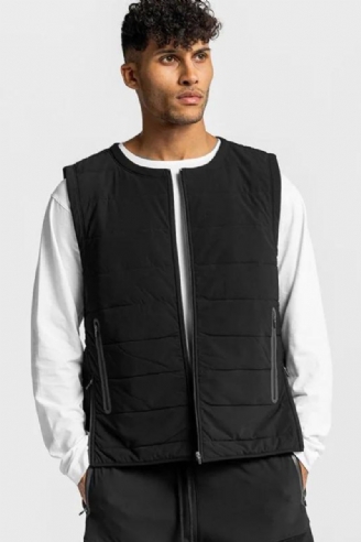 Gilet De Sport Décontracté À Col Rond Pour Homme Veste À Fermeture Éclair Automne Et Hiver