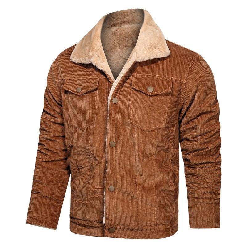 Hiver Hommes Veste Épaissir Polaire Vestes Automne Manteau À Capuche Coupe-vent Vêtements D'extérieur Surdimensionné - Marron