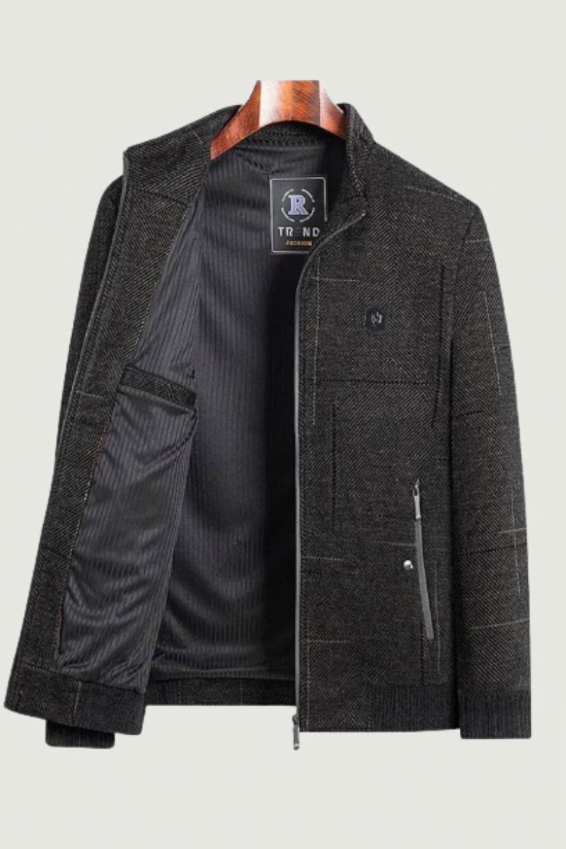 Homme Beau Avec Version Veste Mince Décontracté Tendance Manteau En Laine Épais Hiver