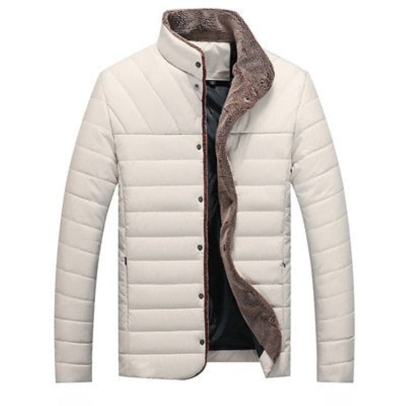 Hommes Bomber Vestes Mâle Polaire Épais Chaud Coupe-vent Veste Col De Fourrure Baseball Parkas Manteaux Vêtements - Bleu