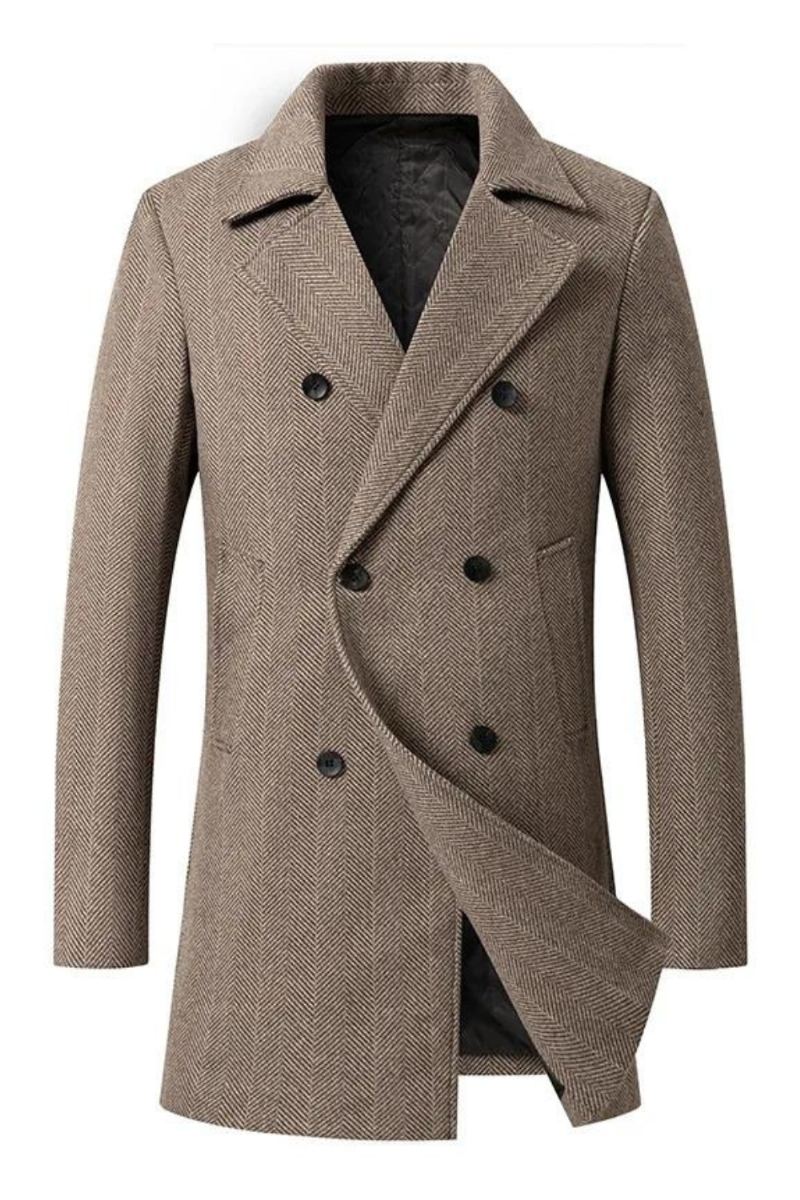 Hommes Laine Pardessus Nouveau Vintage Tweed Longues Vestes Affaires Formel Mâle Costume Blazer