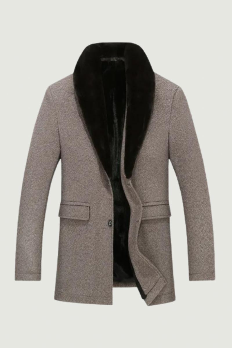 Hommes Manteau De Laine Hiver Long Veste D'hiver Automne Mélange Pardessus Trench Coat