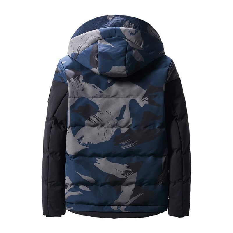 Hommes Manteaux Veste D'hiver Mince Militaire Vêtement D'extérieur Camouflage Manteau Chaud Haut Vêtements Décontracté - Bleu