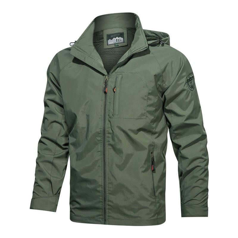 Hommes Veste Nouveau Coupe-vent Décontracté Bomber Manteaux Printemps Automne Extérieur Imperméable Mince Vestes Homme Streetwear - Bleu