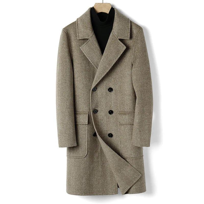 Manteau D'affaires Décontracté Pour Hommes Australiens Trench-coat Slim À Double Boutonnage - Marron