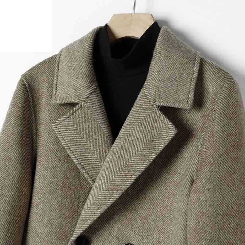 Manteau D'affaires Décontracté Pour Hommes Australiens Trench-coat Slim À Double Boutonnage - Marron