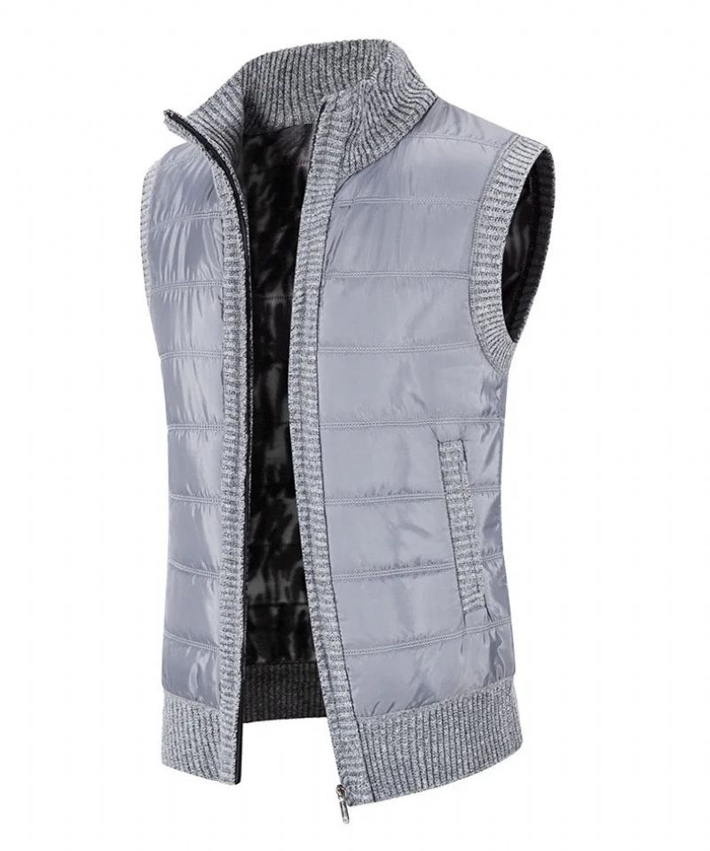 Manteau En Coton Pour Hommes Automne Et Hiver Vêtements D'extérieur Chauds Gilet En Décontracté Veste Sans Manches - Noir