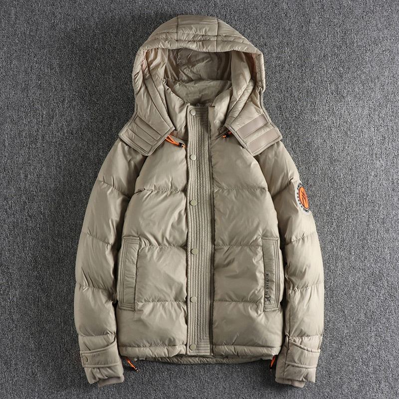 Manteau Épais À Capuche Pour Homme Vêtement D'extérieur En Duvet De Canard Blanc Décontracté Haut Jeune Garde Au Chaud Hiver - Noir