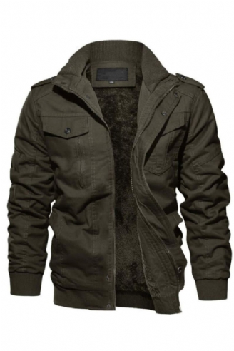 Manteau D'hiver En Coton Pour Hommes Veste Thermique Chaude Parka Polaire Lourde Coupe-vent Vêtements D'extérieur Manteaux Cargo