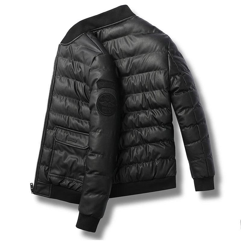 Manteau D'hiver Épais À Col Montant Imperméable Coupe-vent Doudoune Chaude Et Ample Veste Rembourrée Décontractée - Noir