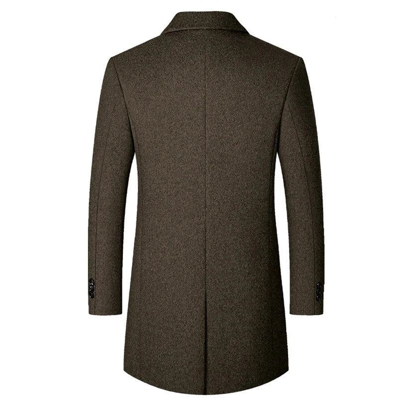 Manteau D'hiver Pour Hommes Poches Décontractées Vêtements Luxueux Trench Chaud D'extérieur Confortables - Noir