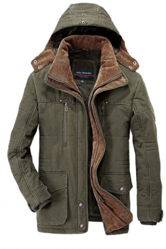 Manteau D'hiver Hommes Polaire Chaud Coton Parka Veste Épaisse Chaude Parkas Rembourré