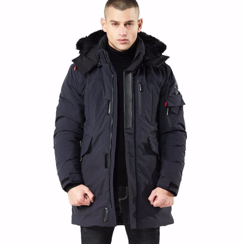 Manteau D'hiver Pour Hommes Vestes Chaudes Et Épaisses Vêtements Militaires Vintage - Noir