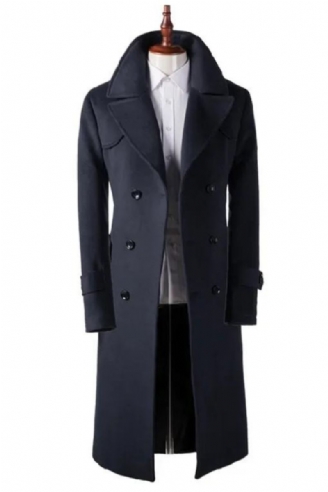 Manteau D'hiver En Laine Pour Hommes Super Veste Décontractée Double Boutonnage En