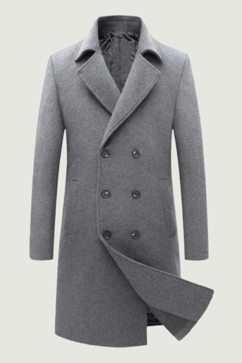 Manteau D'hiver En Laine Pour Hommes Veste D'affaires À Double Boutonnage Mélange De En Trench-coat