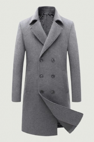 Manteau D'hiver En Laine Pour Hommes Veste D'affaires À Double Boutonnage Mélange De En Trench-coat