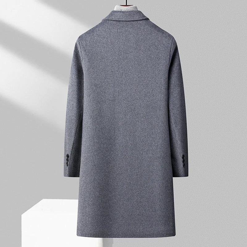 Manteau En Laine Beau Printemps Et Automne Plancton Beaux Hommes Version Du D'affaires Tendance - Gris