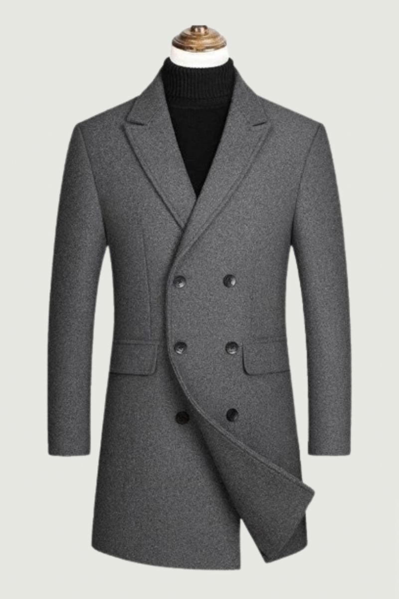 Manteau En Laine À Double Boutonnage Pour Homme Trench-coat Chaud Veste D'affaires Décontractée Automne Et Hiver