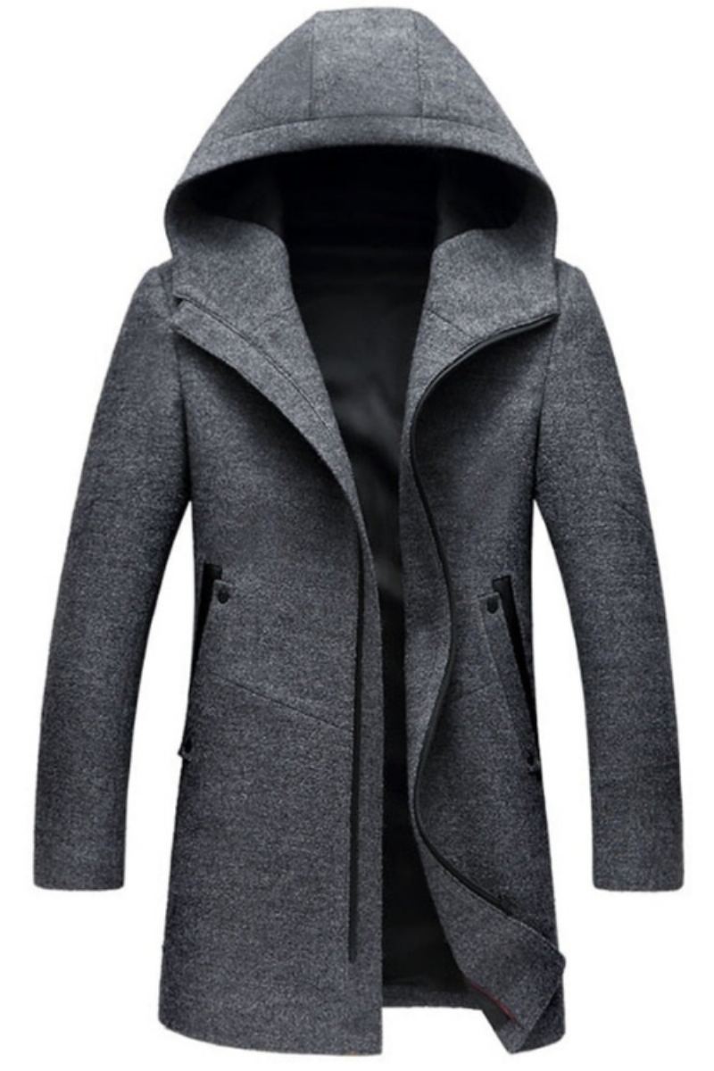 Manteau De Laine D'hiver Hommes Veste De De Haute Qualité À Capuche