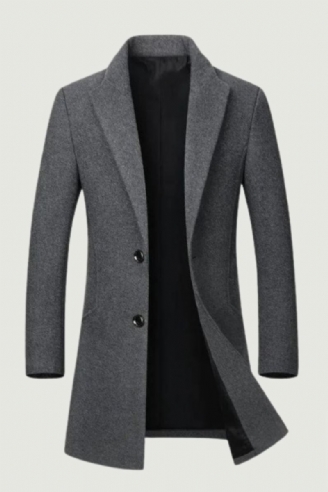 Manteau En Laine D'hiver Veste Mi-longue En Chaude Mince Pour Hommes Manteaux