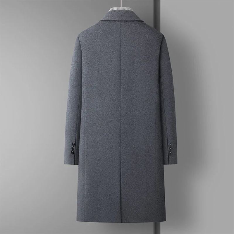 Manteau En Laine Pour Hommes Décontracté Tout Business Version Tendance Mélanges De Épais - Gris