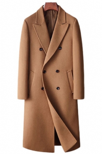 Manteau En Laine Pour Hommes Veste Longue En Mélange De D'automne En Et Cachemire À Pois Pardessus D'hiver Vêtements D'extérieur