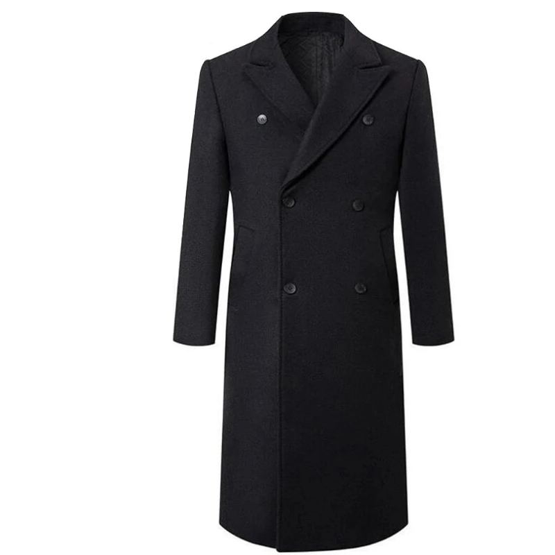 Manteau Long En Laine Pour Homme - Noir