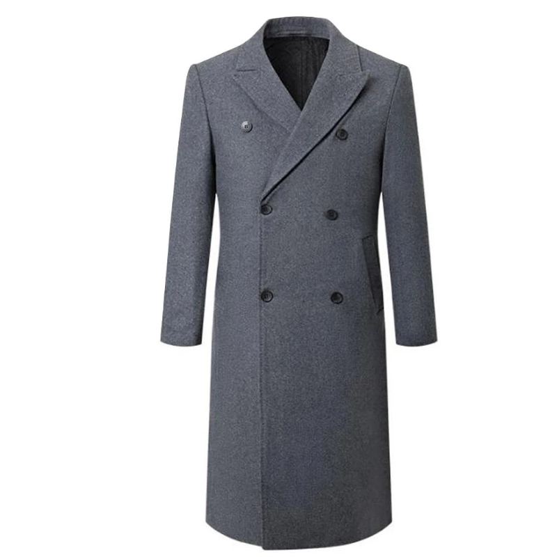 Manteau Long En Laine Pour Homme - Noir