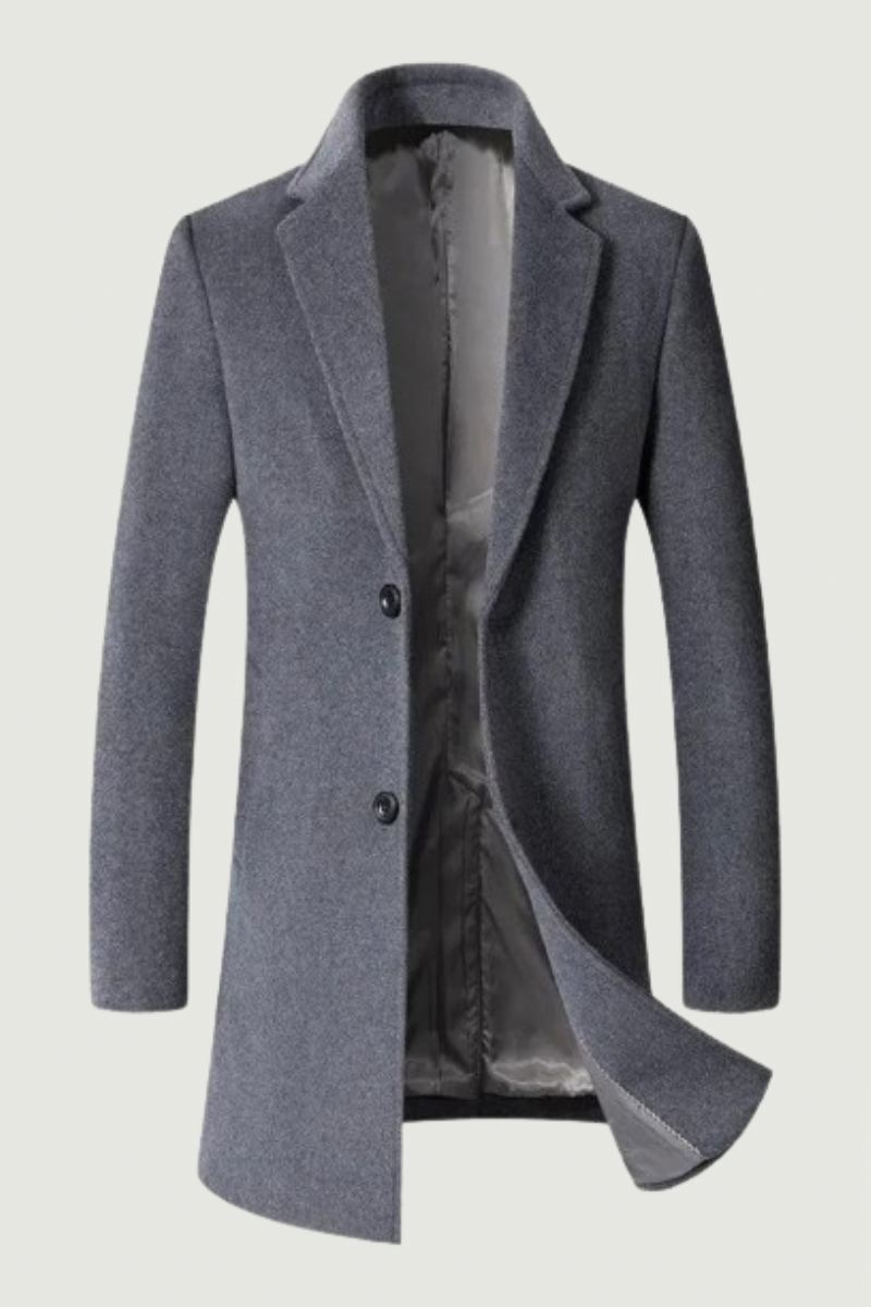 Manteau Long En Laine Pour Hommes Haut De Gamme Solide Décontracté Business Automne Et Hiver