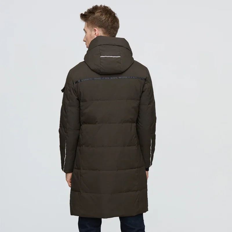 Manteau De Neige Épais Pour Hommes Doudoune Épaisse Et Chaude En Duvet De Canard - Gris