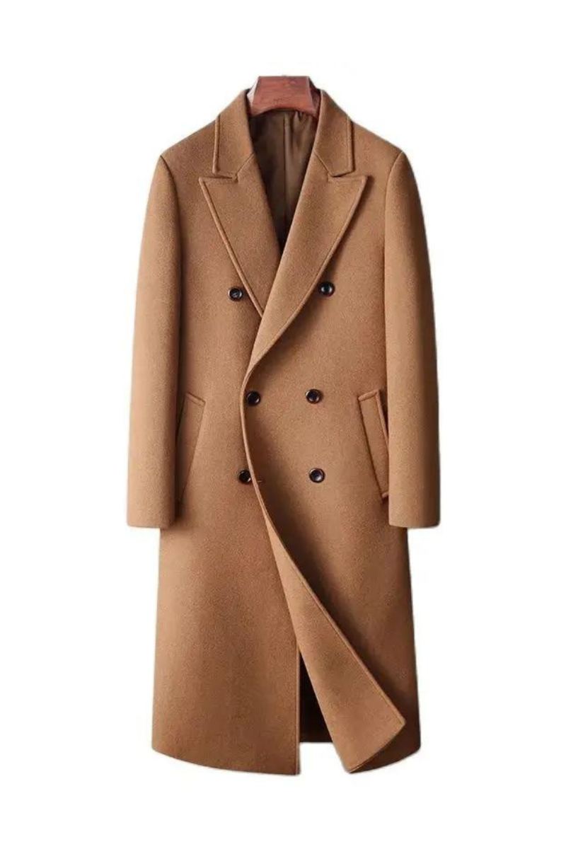 Manteaux En Mélange De Laine Pour Hommes Double Boutonnage Intelligent Et Décontracté Long Trench En Vêtements D'extérieur Automne Et Hiver